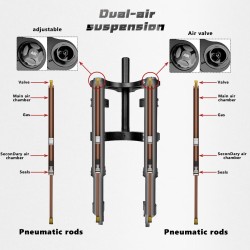 Monorim MZ3 Plus Dual Air front suspension for Segway ZT3 improved comfort  - 16  