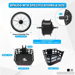 Monorim BPK350 konverteringskit motor 380w - batteri inkluderat för elcykel  - 7 Monorim BPK350 e-bike power kit, 380W – Uppgrad
