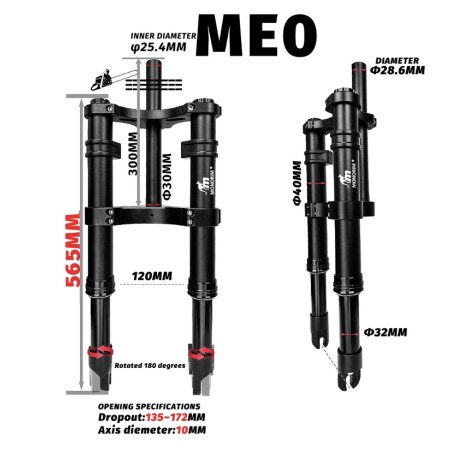 Sospensione anteriore Monorim ME0 Air - Hidraulic version 565mm x 165mm  - 2 
Compatibilita: sospensione anteriore Monorim ME0 A