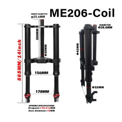 Suspension avant Monorim ME206 Coil Spring 565mm x 206mm  - 8 Compatibilite : suspension avant Monorim ME206 Coil Spring 565mm x