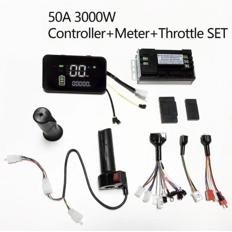 Sinusboelge brushless motorcontroller kit 48V 84V 50A 3000W med gasgreb og display  - 1 Produktliste

50A controller + 1 gashånd