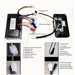 Sinusoidalnyi brushless motor kontroller kit 48V 84V 50A 3000W s ruchek gaz i displeem  - 12 Spisok produktov

Kontroller 50A + 