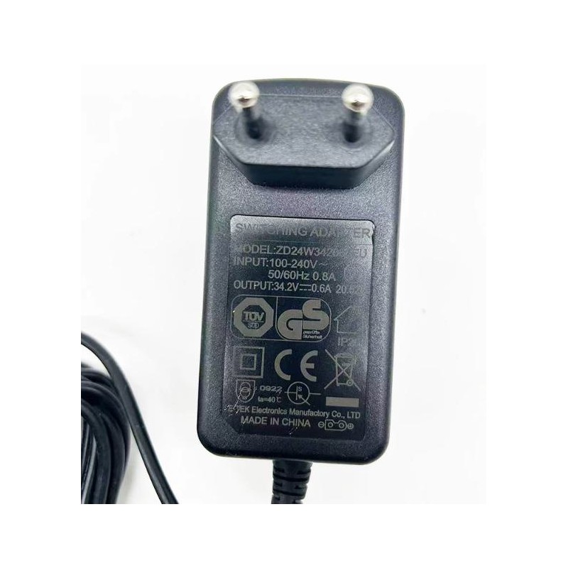 Stovsuger-lader 34,2V 0,6A (ZD24W342060EU) netadapter  - 1 Kompatibel 34,2V 0,6A: til stovsugere med disse specifikationer.Stabi