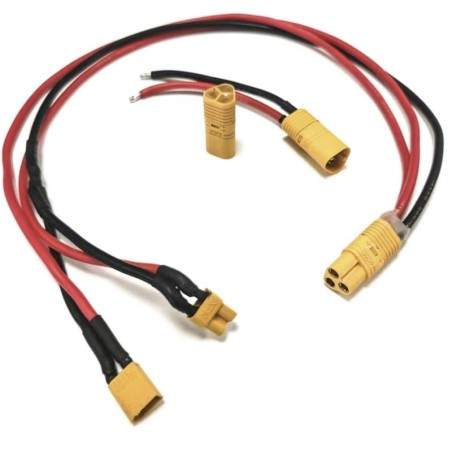 Slått tilkoblingskabel for eksternt batteri kompatibelt med sparkesykkel, elsykkel eller lignende  - 1 Slått tilkoblingskabel fo