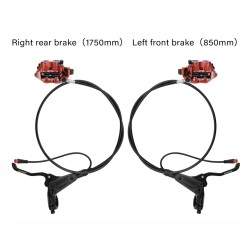 Kompletny zestaw hamulców hydraulicznych Monorim EB01 4-tłoczkowy - dźwignie, zaciski, linka i tarcza hamulcowa Monorim - 5 Komp