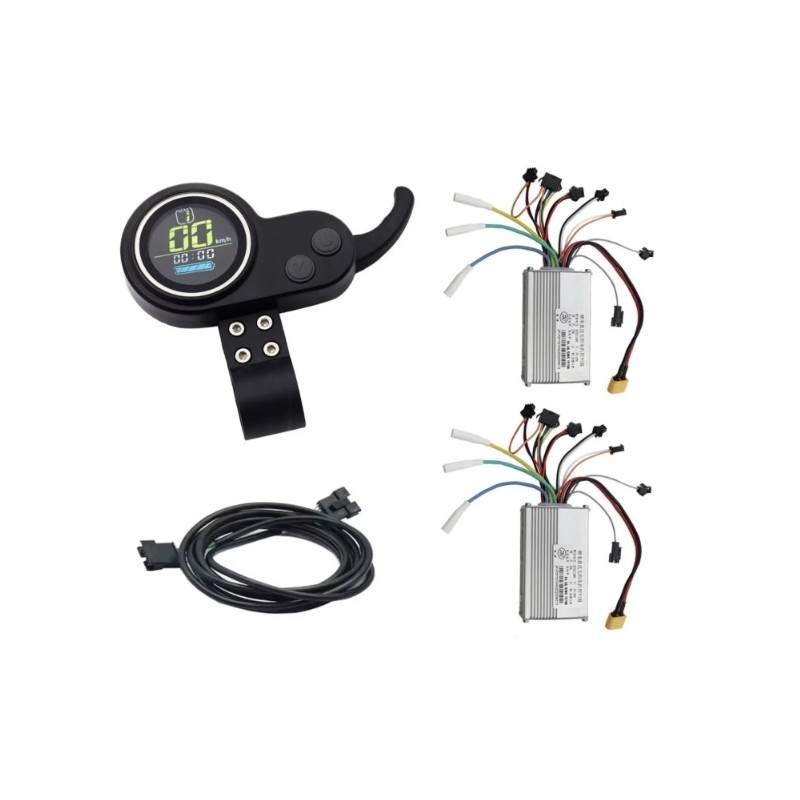 Sæt med to controllere med skærm og trigger til dobbeltmotorinstallation 60v 35A (JP) KROXNE - 3  