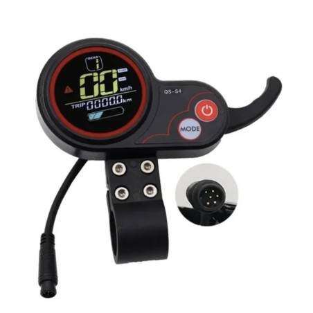 QS-S4 6-pinners skjerm (36V-60V) for Kaboo, Zero 9, Zero 8X, Zero10, Zero10X og lignende  - 3 QS-S4 6-pinners skjerm (36V-60V) f