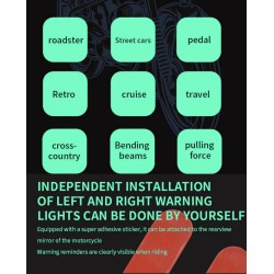 Vodotěsný systém detekce mrtvého úhlu (130º úhel) pro skútr, kolo nebo motocykl KROXNE - 5  