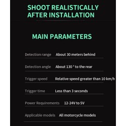 Vízálló holttér-érzékelő rendszer (130°-os szögben) robogóhoz, kerékpárhoz vagy motorkerékpárhoz KROXNE - 8  