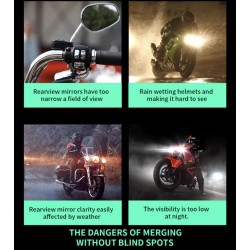 Vízálló holttér-érzékelő rendszer (130°-os szögben) robogóhoz, kerékpárhoz vagy motorkerékpárhoz KROXNE - 11  